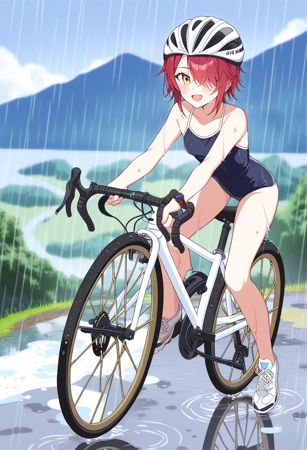 雨の日でもサイクリング