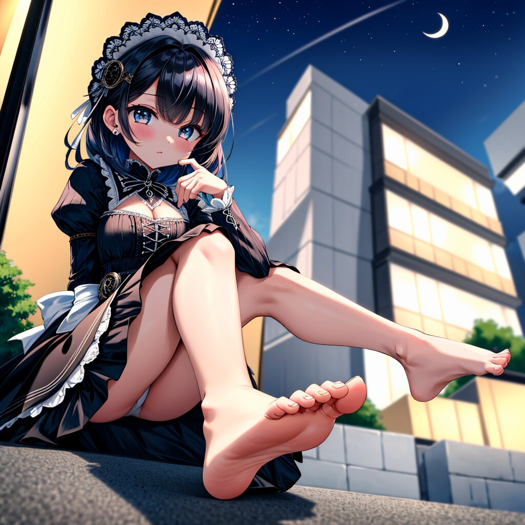 月下のおみあし