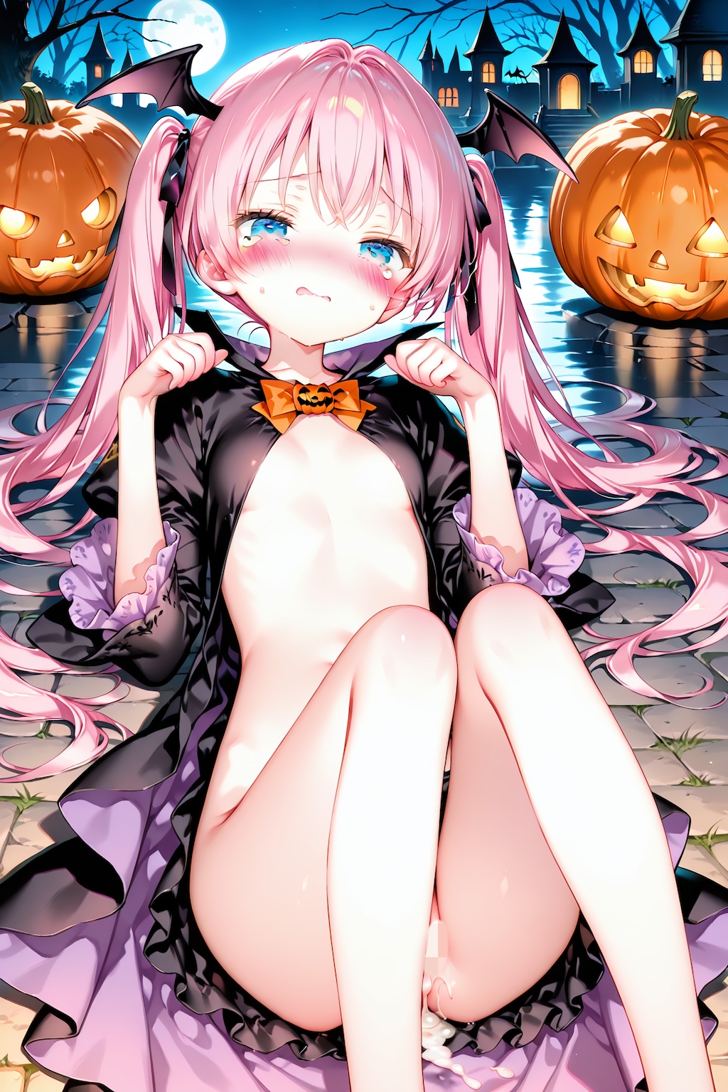 ピンク髪少女のハロウィン(R18)