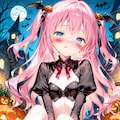 ピンク髪少女のハロウィン(R18) 2枚目