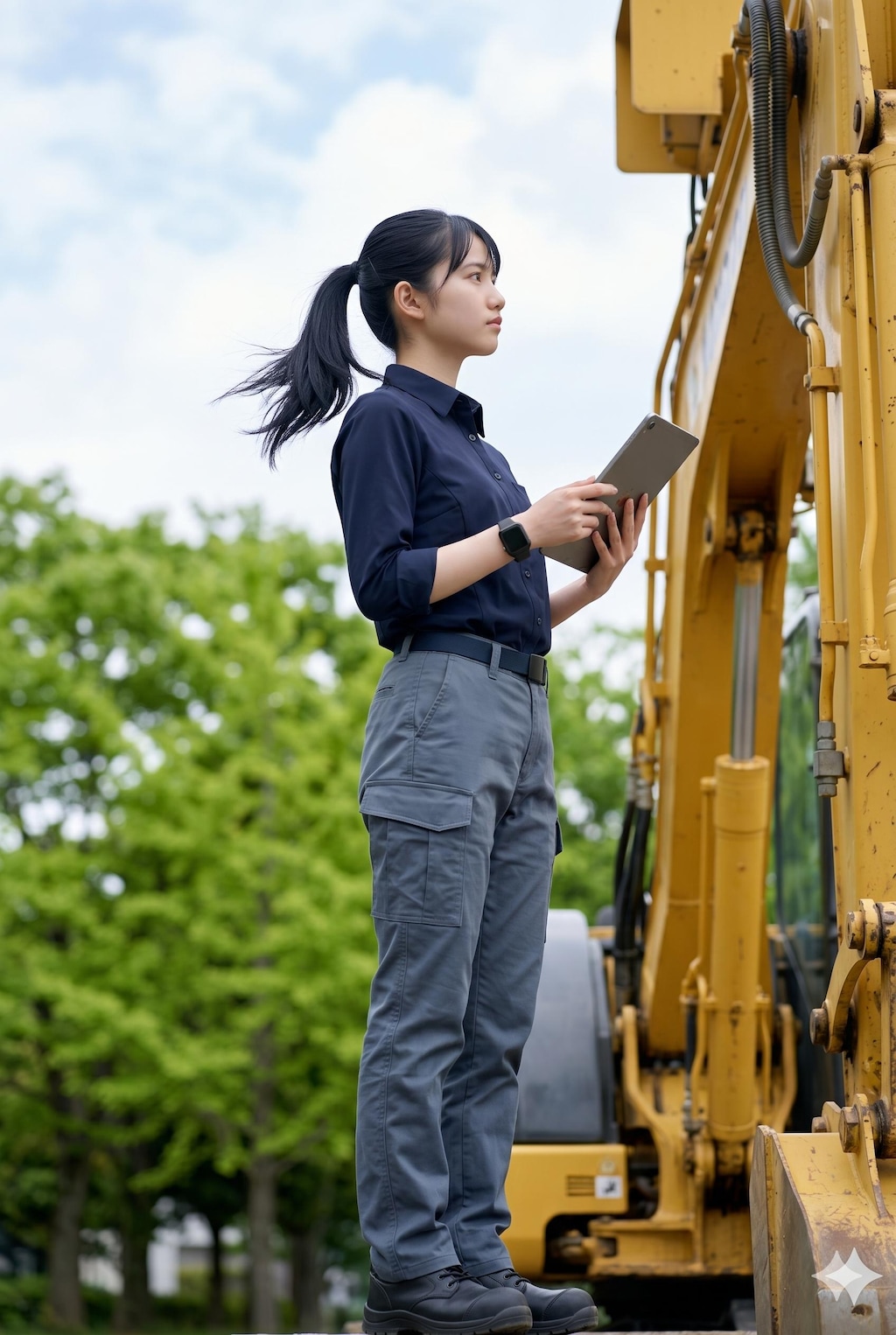 普通の美人　重機オペレーター