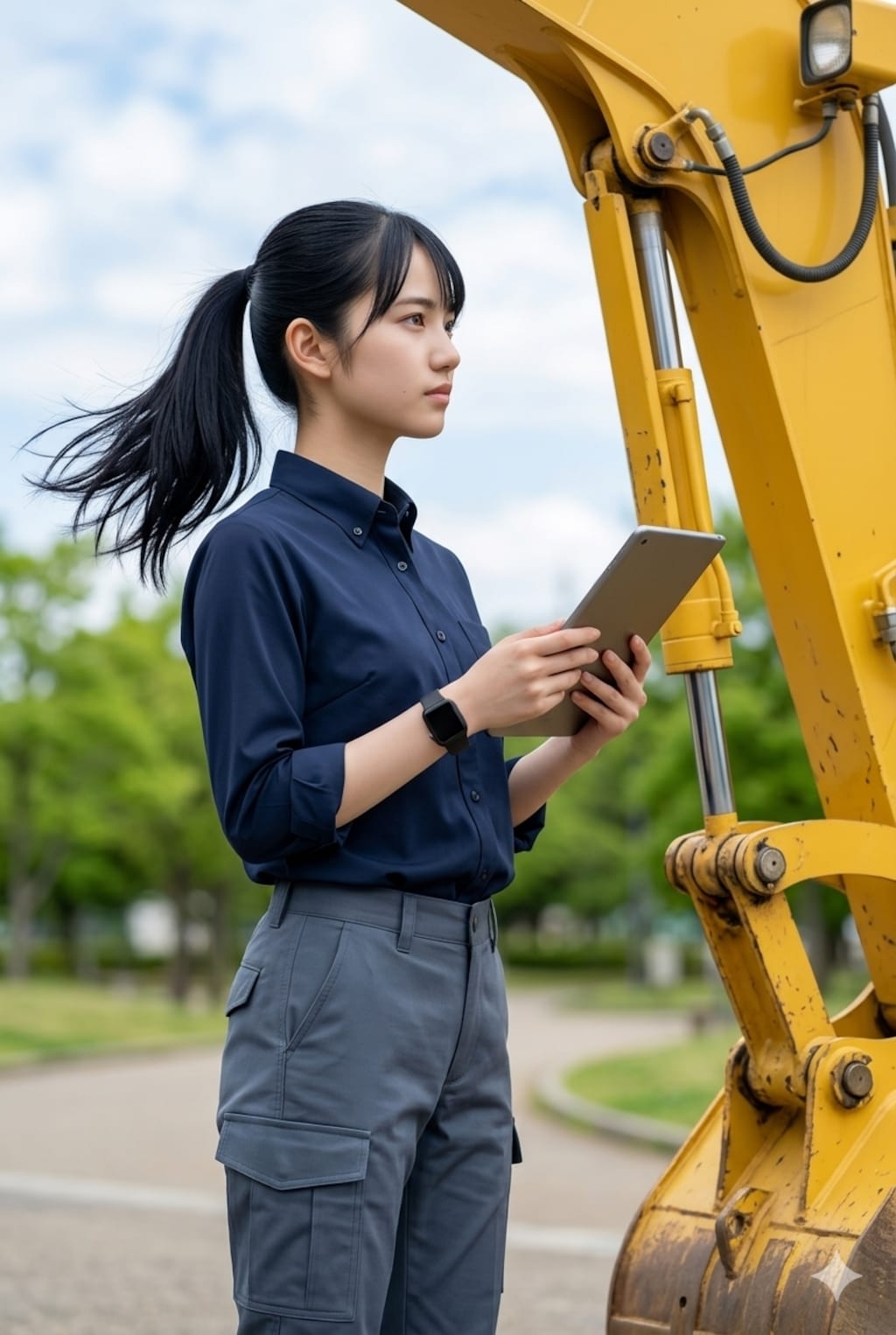 普通の美人　重機オペレーター