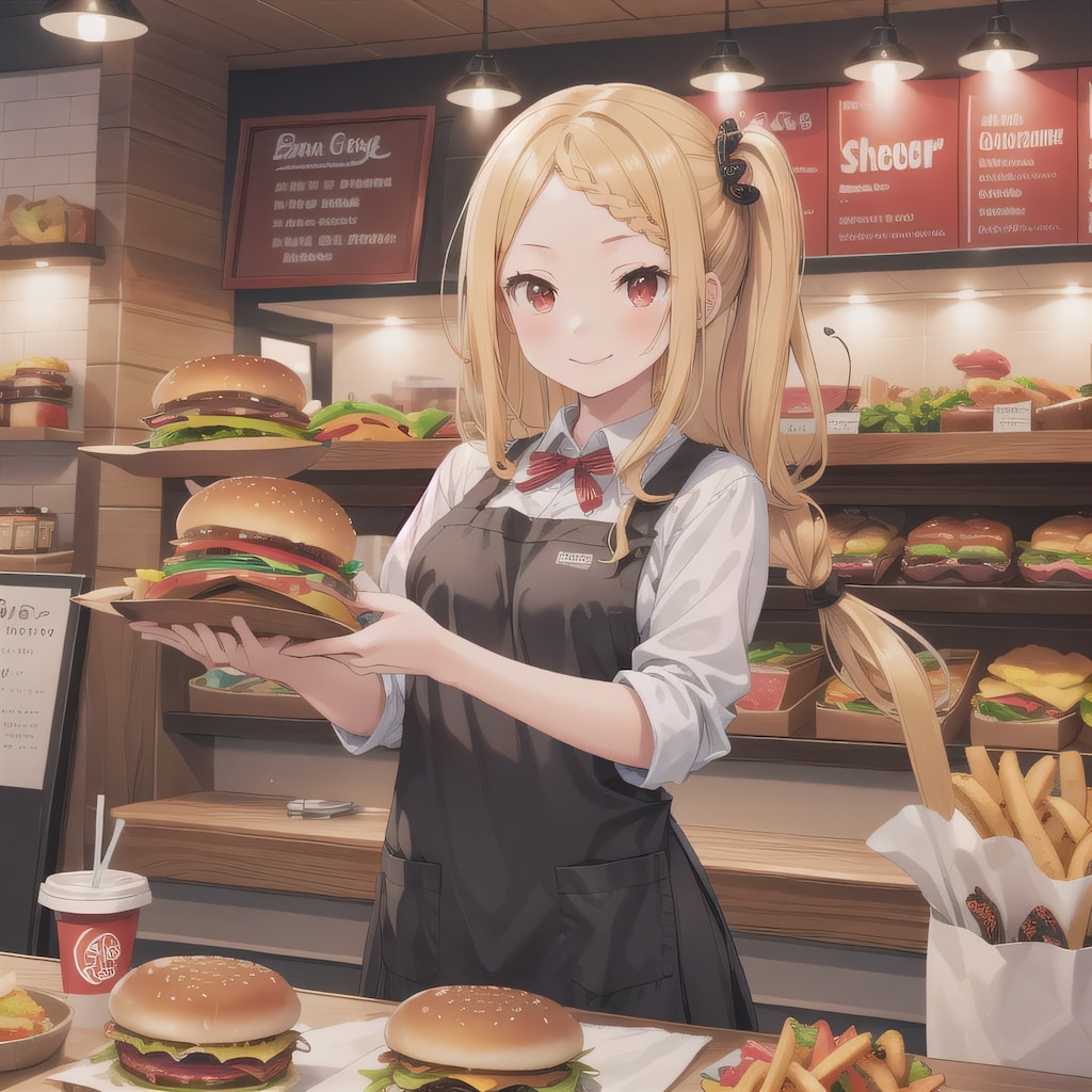 金髪ポニテでクルーの少女