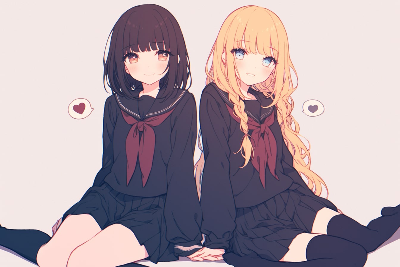 二人のJK230 | の人気AIイラスト・グラビア