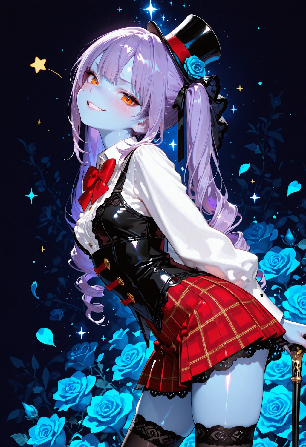 シルクハットな青薔薇。