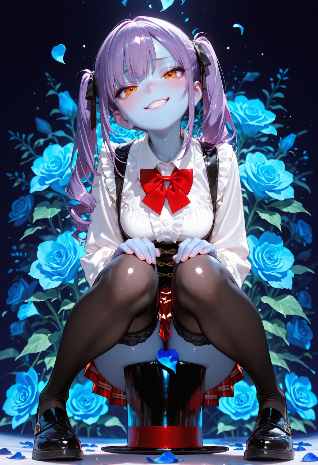 シルクハットな青薔薇。