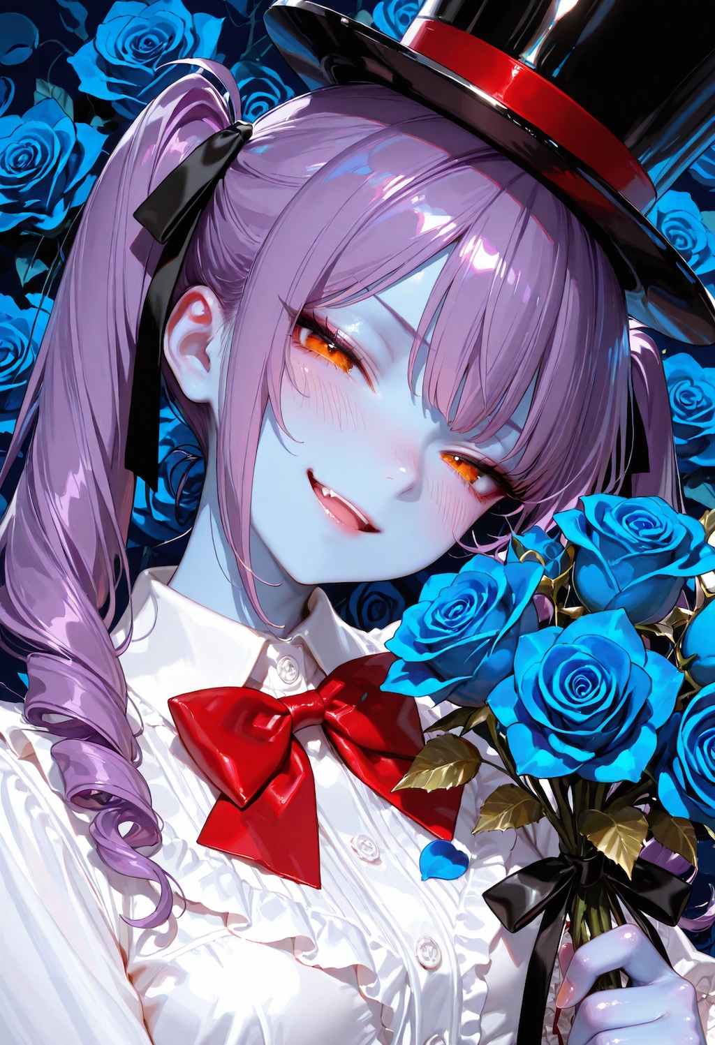 シルクハットな青薔薇。