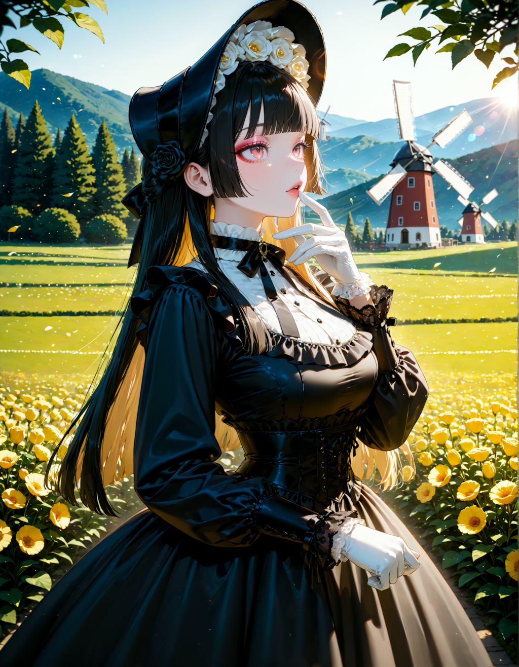 風車の観える庭園