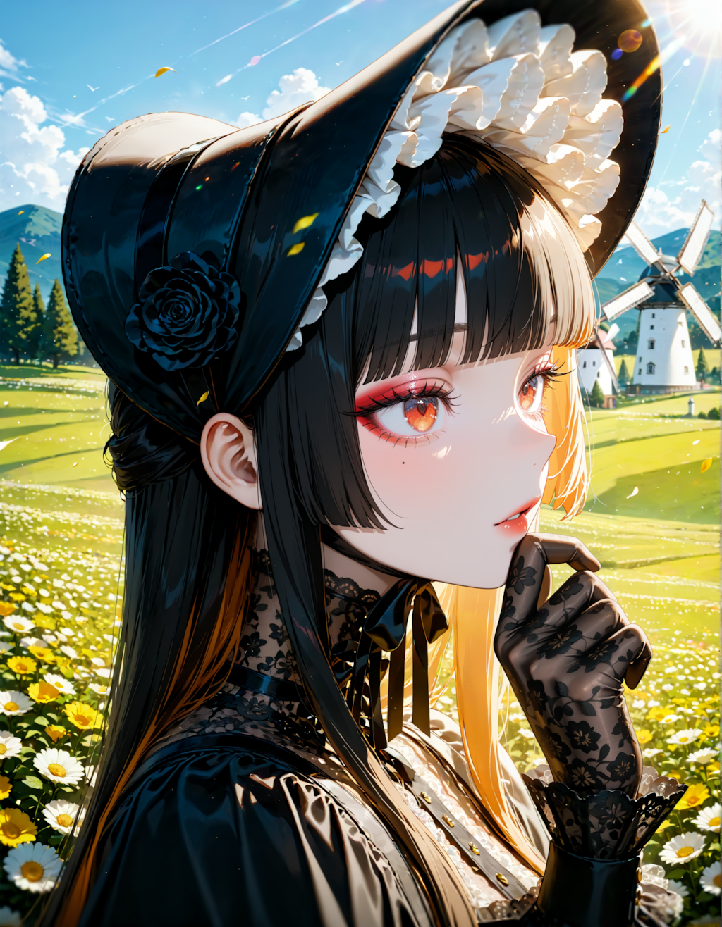 風車の観える庭園