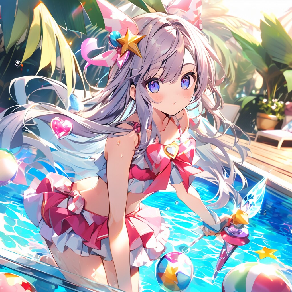 魔法少女の水遊び