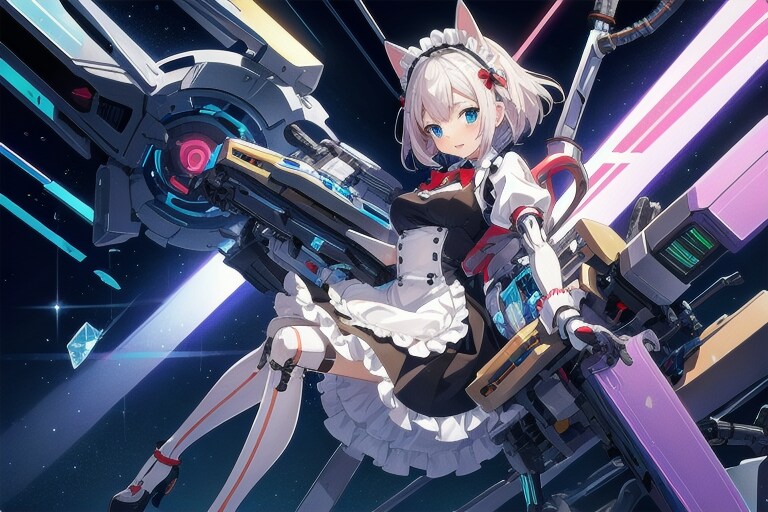 なにかメカメカしいものとめいどさん