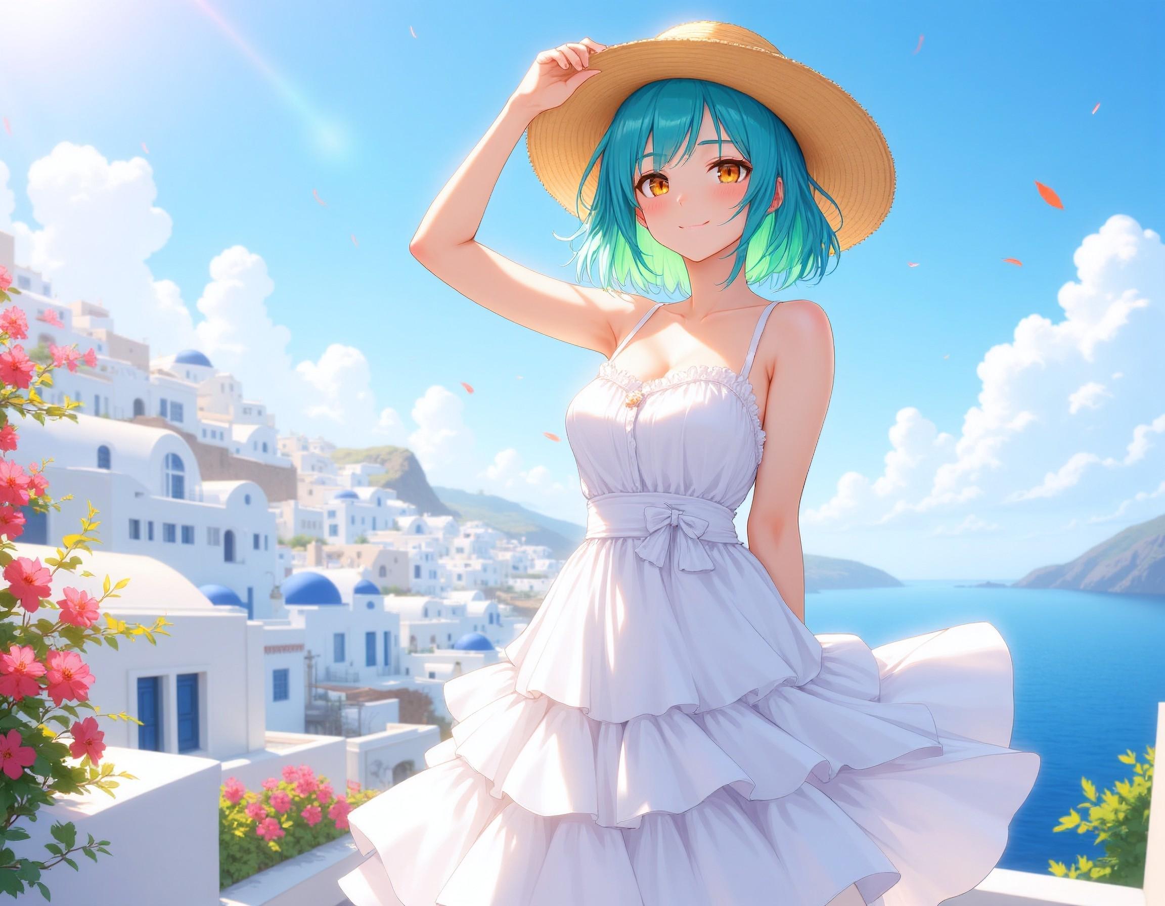 サントリーニ島の休日 | の人気AIイラスト・グラビア