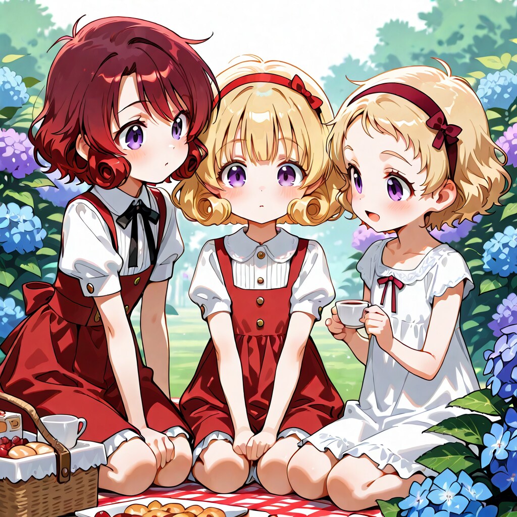 紫陽花に囲まれて