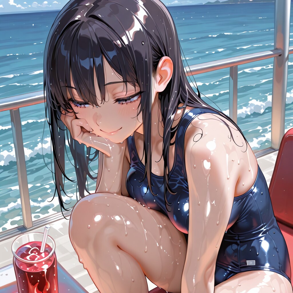 夏の海スク水