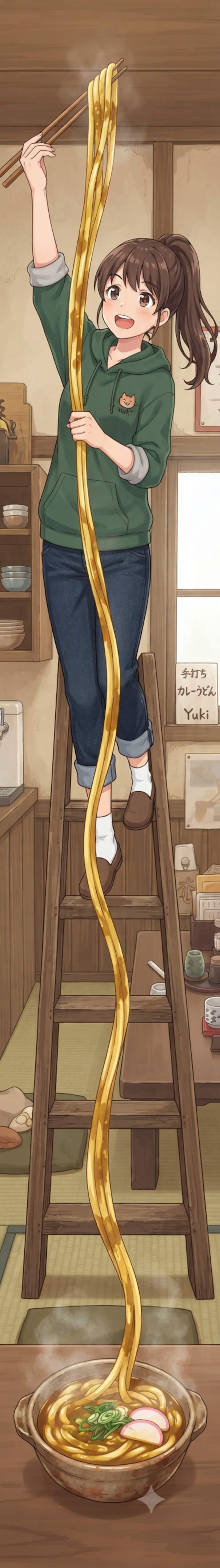 長すぎカレーうどん