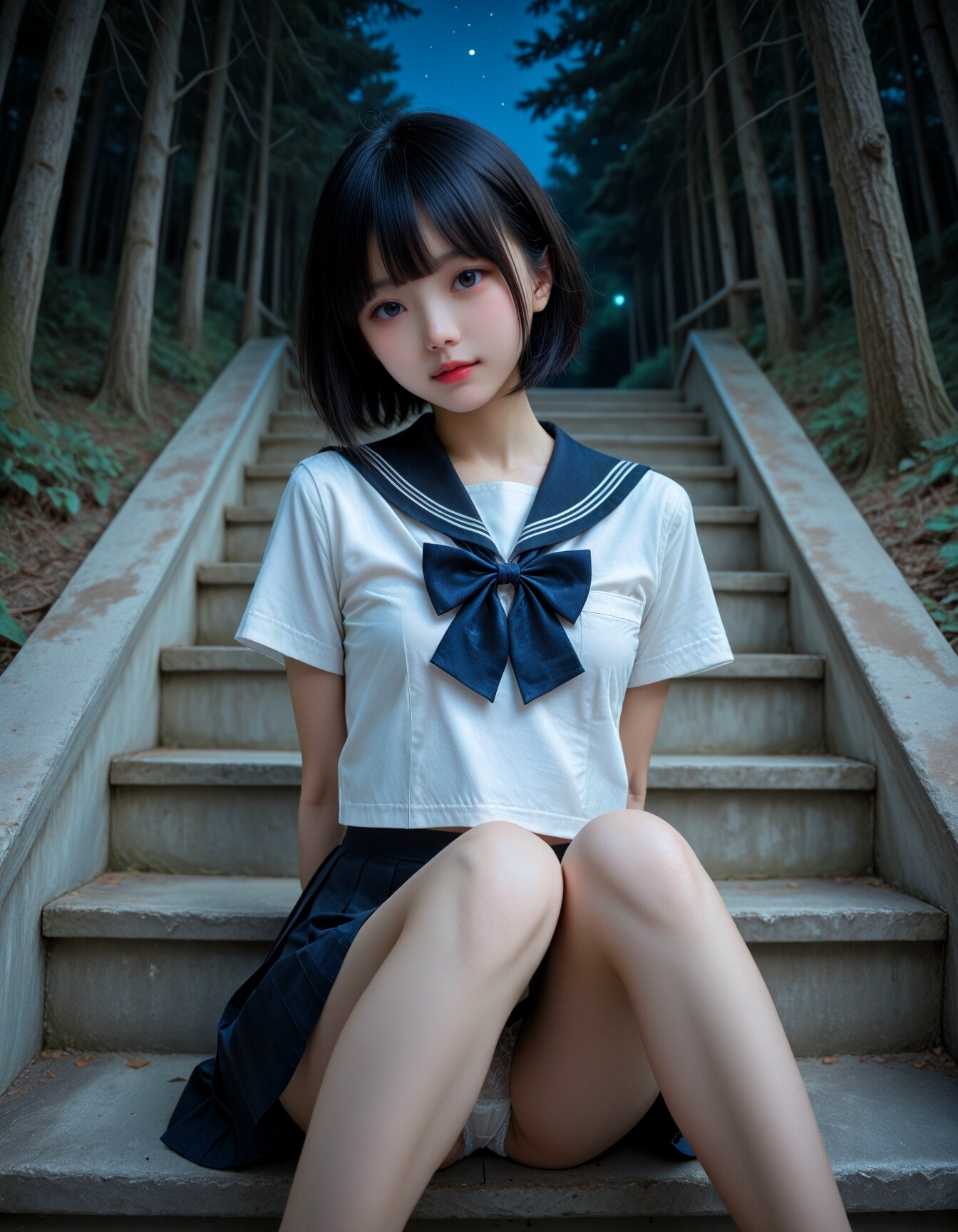 ショートカット美女のパンチラ