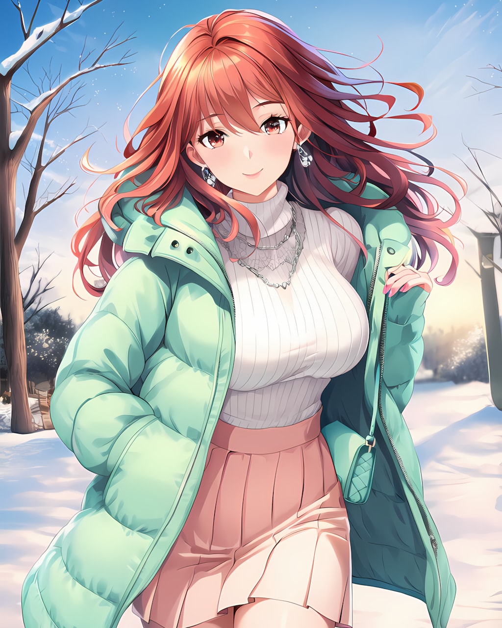 ❄️ミントグリーン冬公園♡