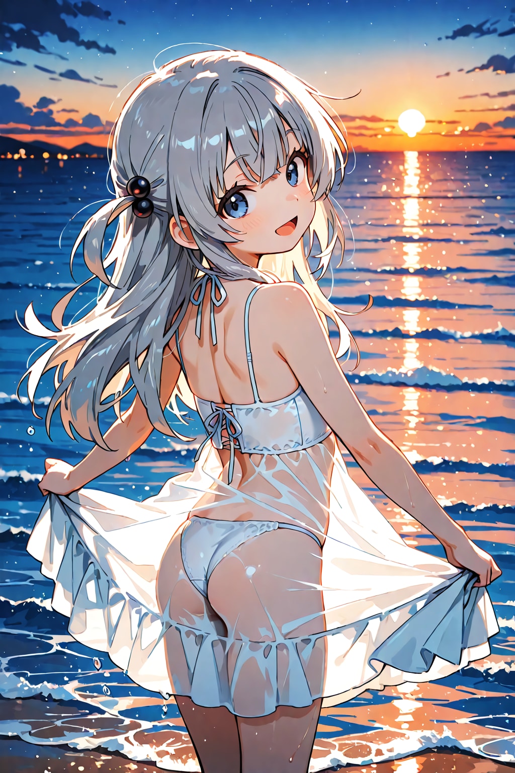 渚の白いクラゲ