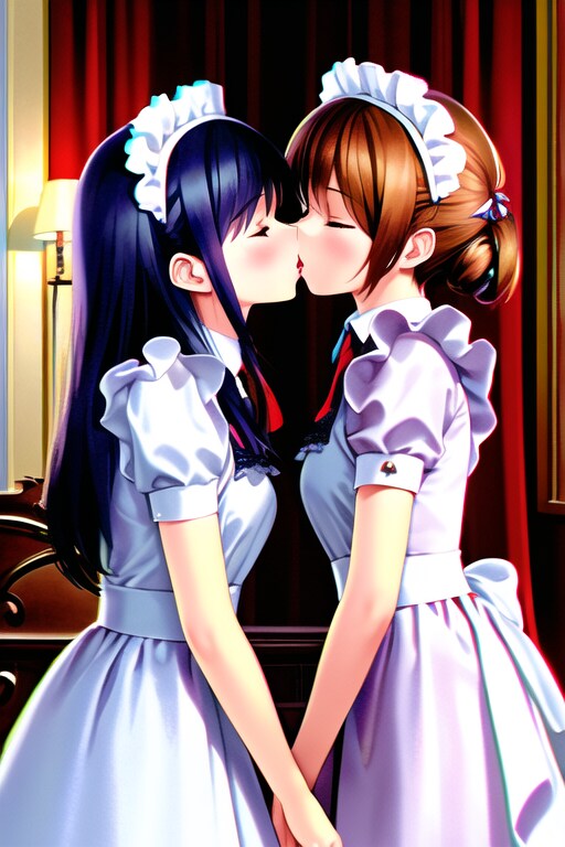 メイドさんがちゅーっ(NovelAI )