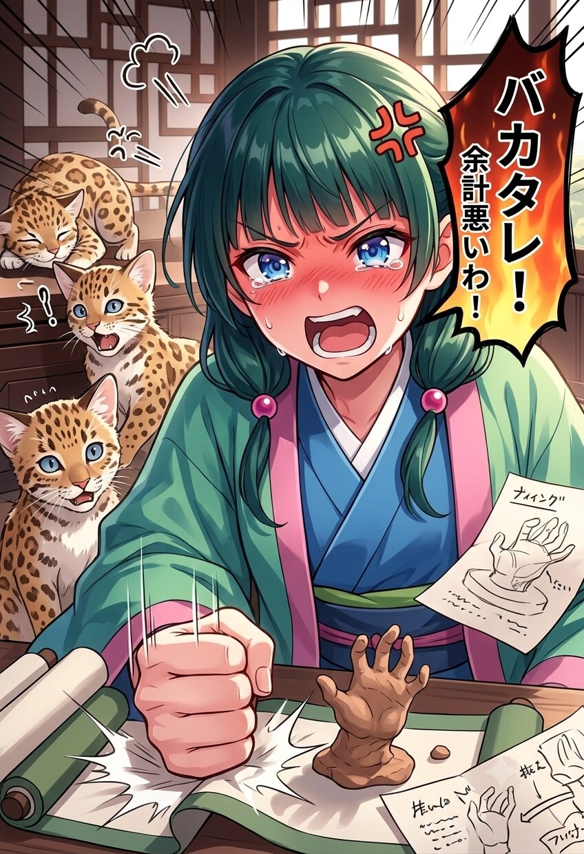 猫猫　作画崩壊修正画に怒る