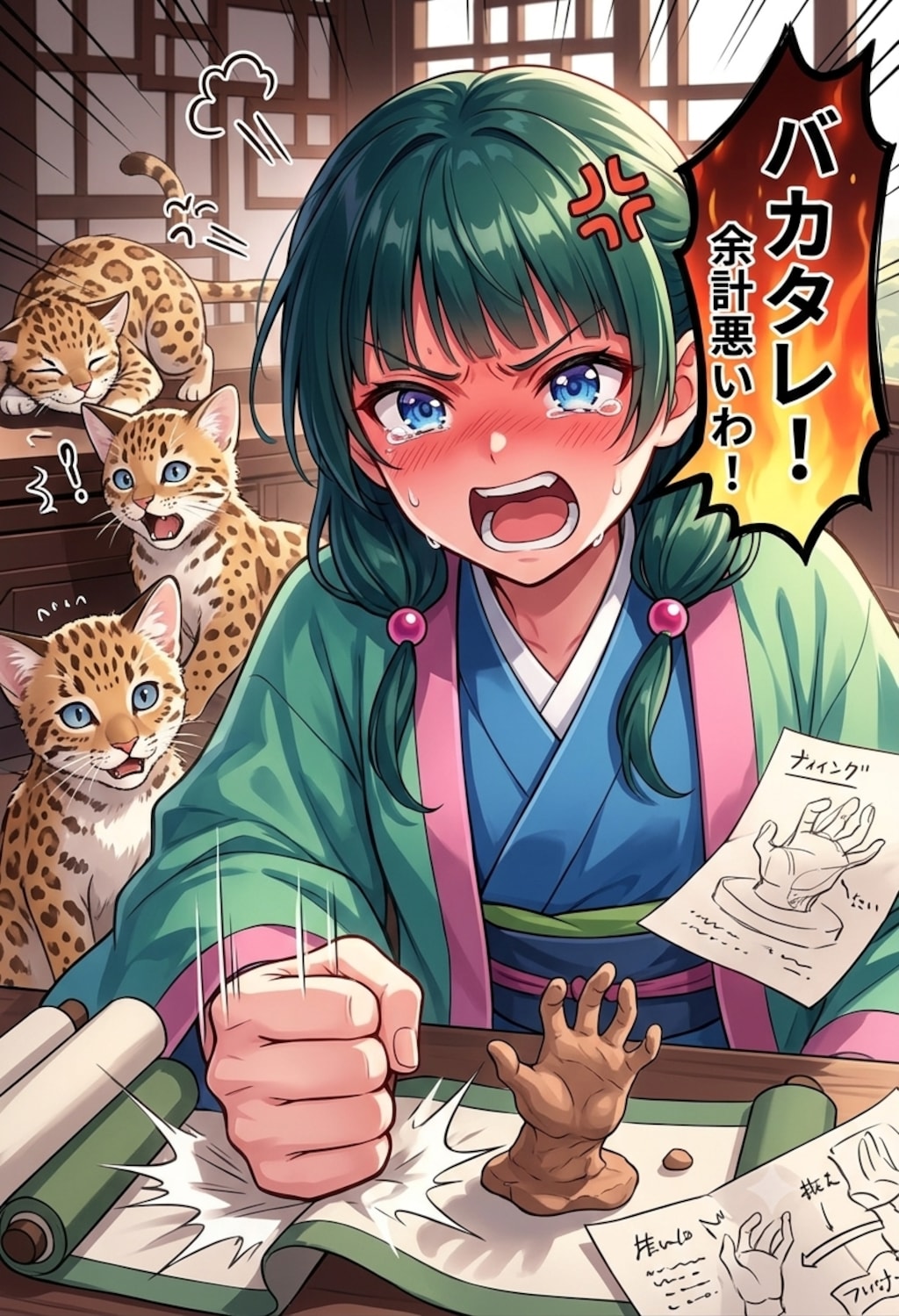猫猫　作画崩壊修正画に怒る
