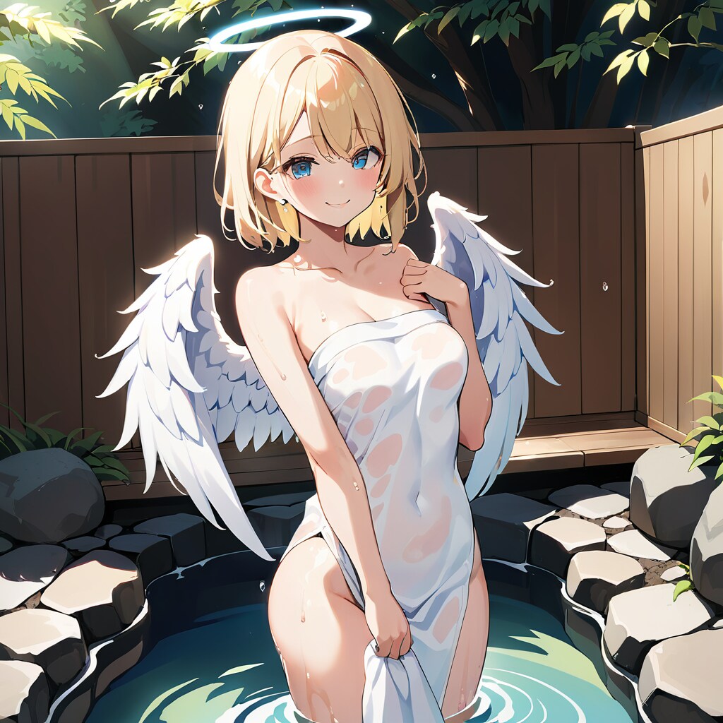 温泉の金髪碧眼天使さん
