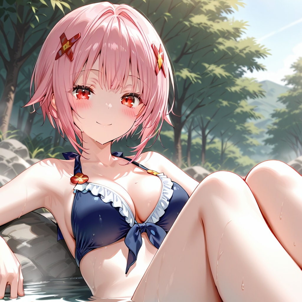 川で水浴び！