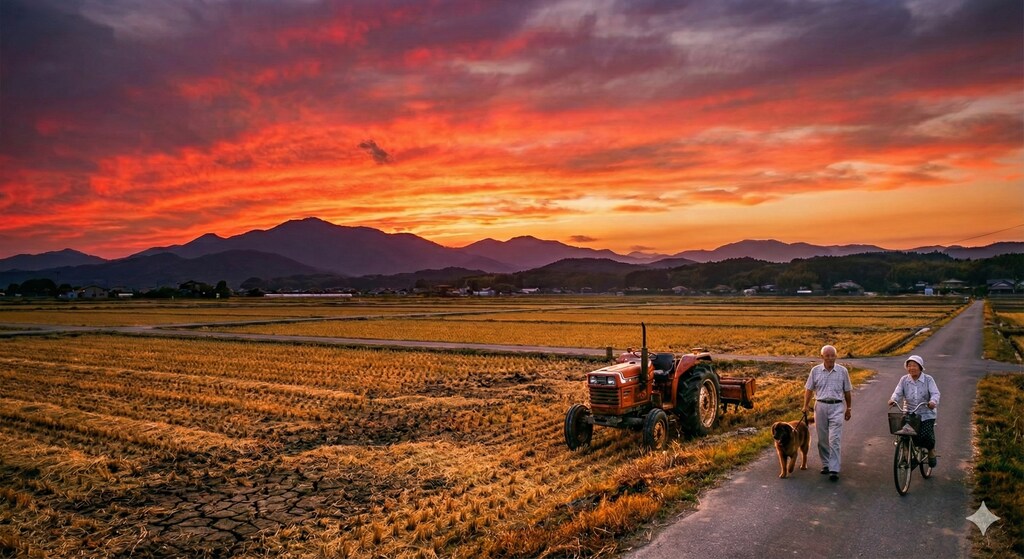 秋の夕暮れ（東三河地方）