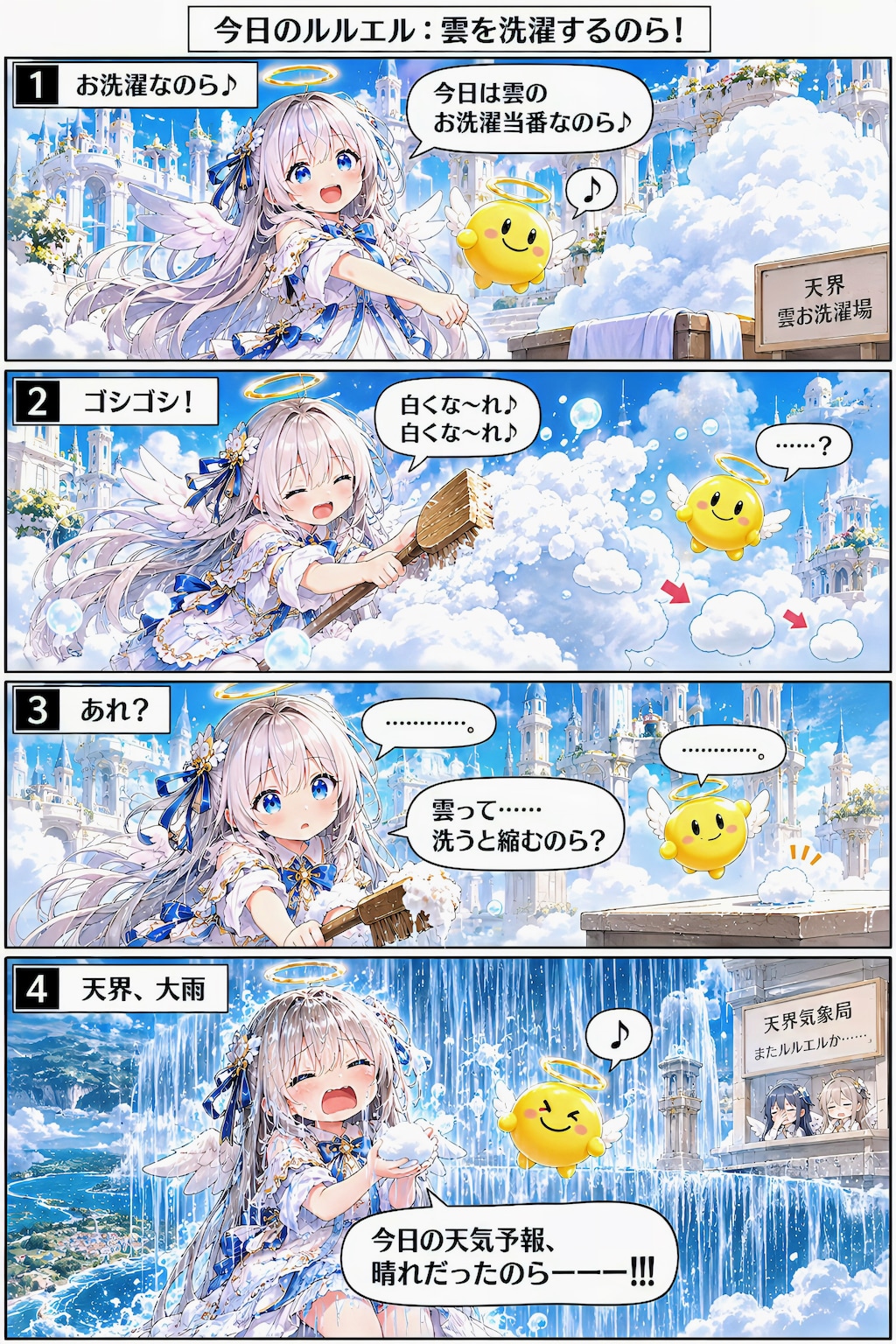 雲を洗濯するのら～！