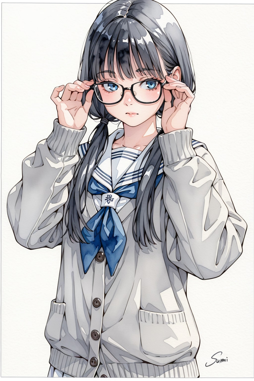 カーディガンとセーラー服 | の人気AIイラスト・グラビア
