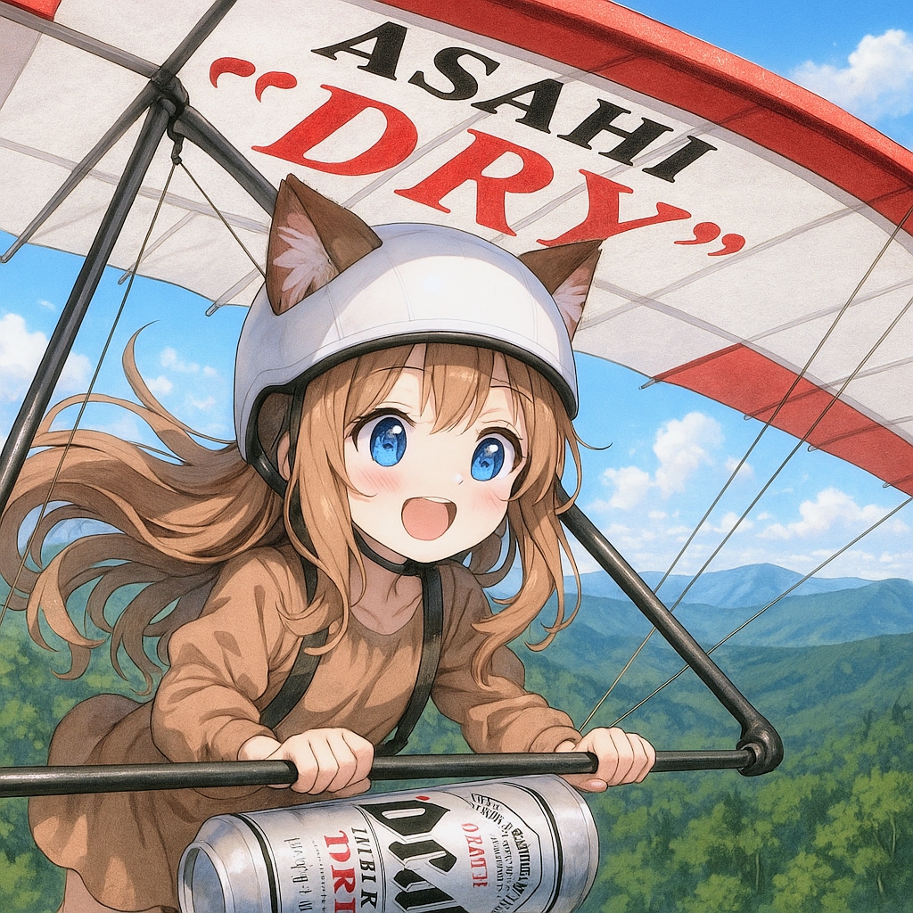 ハンググライダーで空飛ぶ小さな女の子