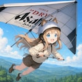ハンググライダーで空飛ぶ小さな女の子 4枚目