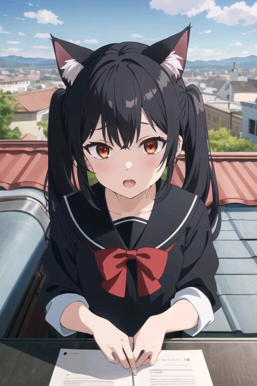 屋根猫耳