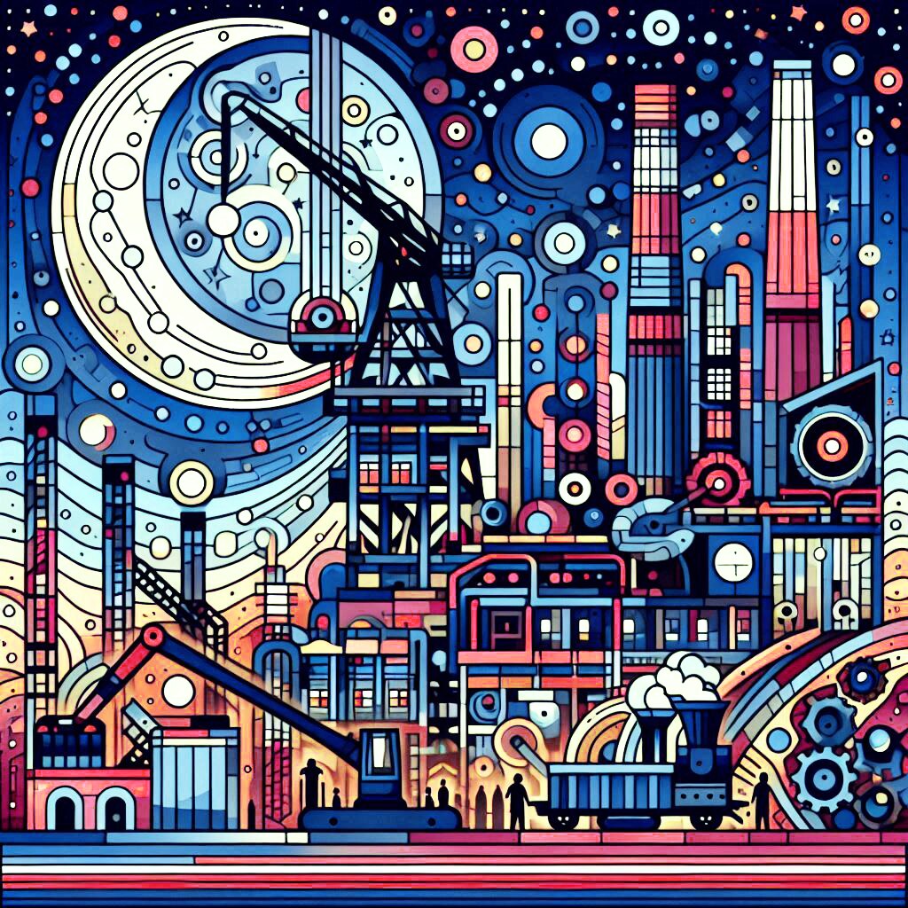 月夜の工業地帯