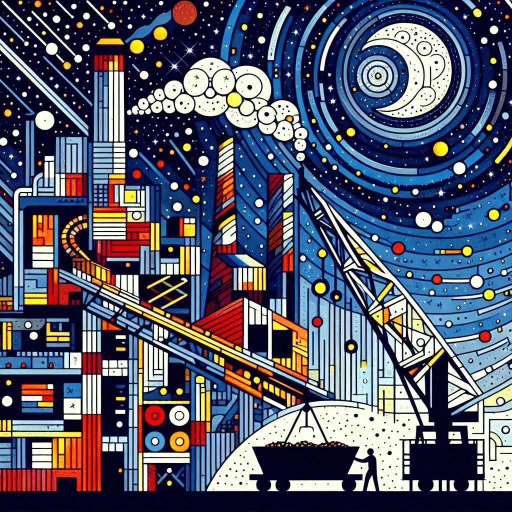 月夜の工業地帯