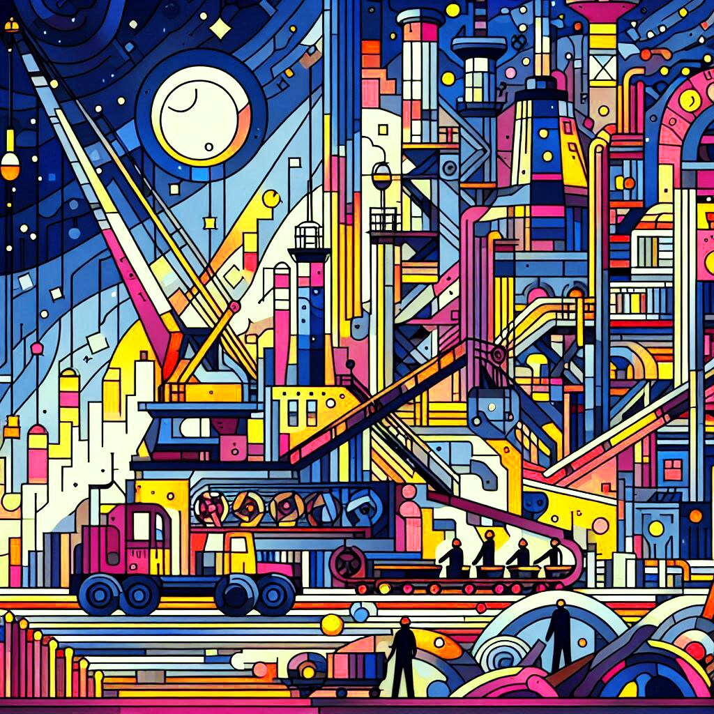 月夜の工業地帯