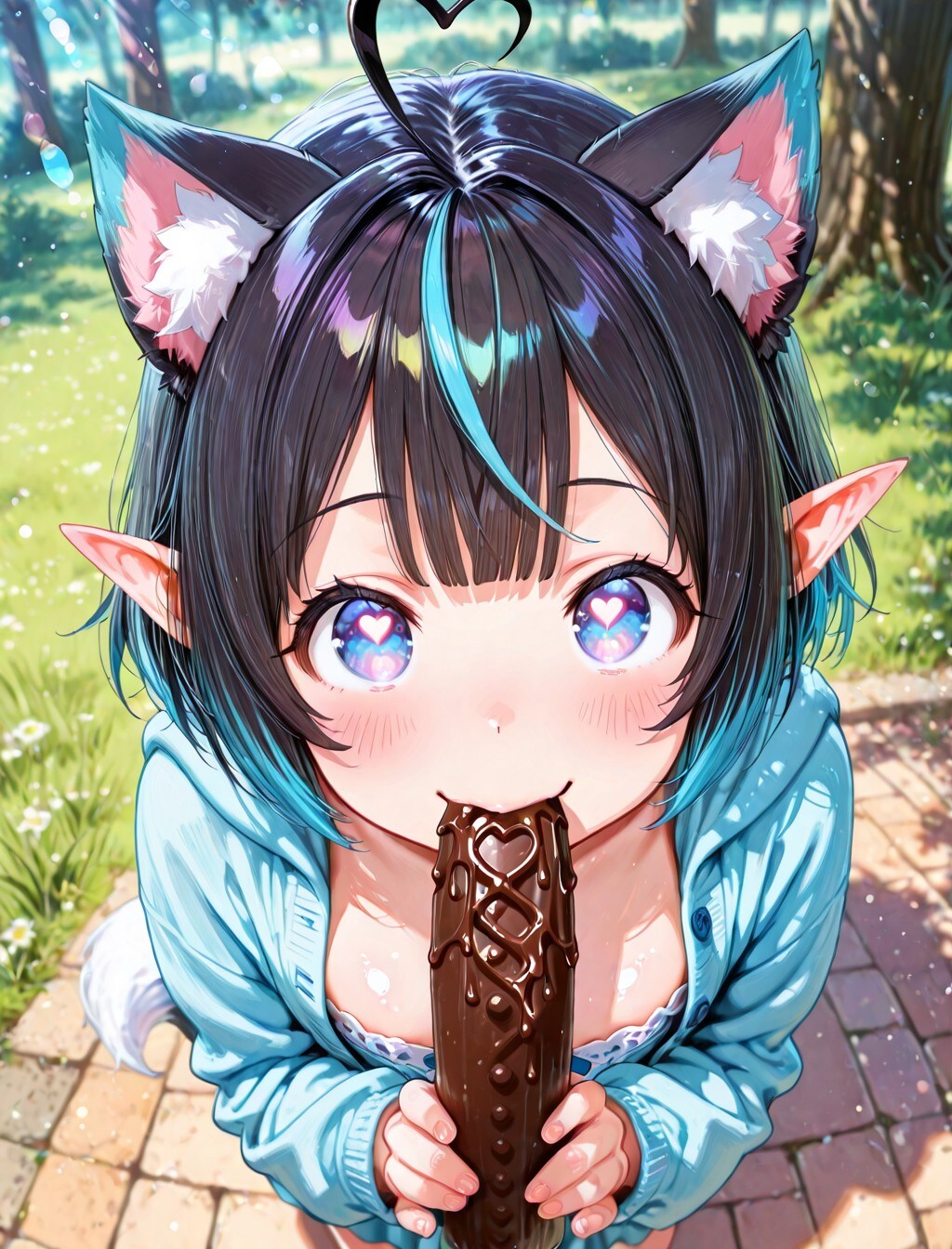 7枚）チョコロールとケモ耳エルフさん