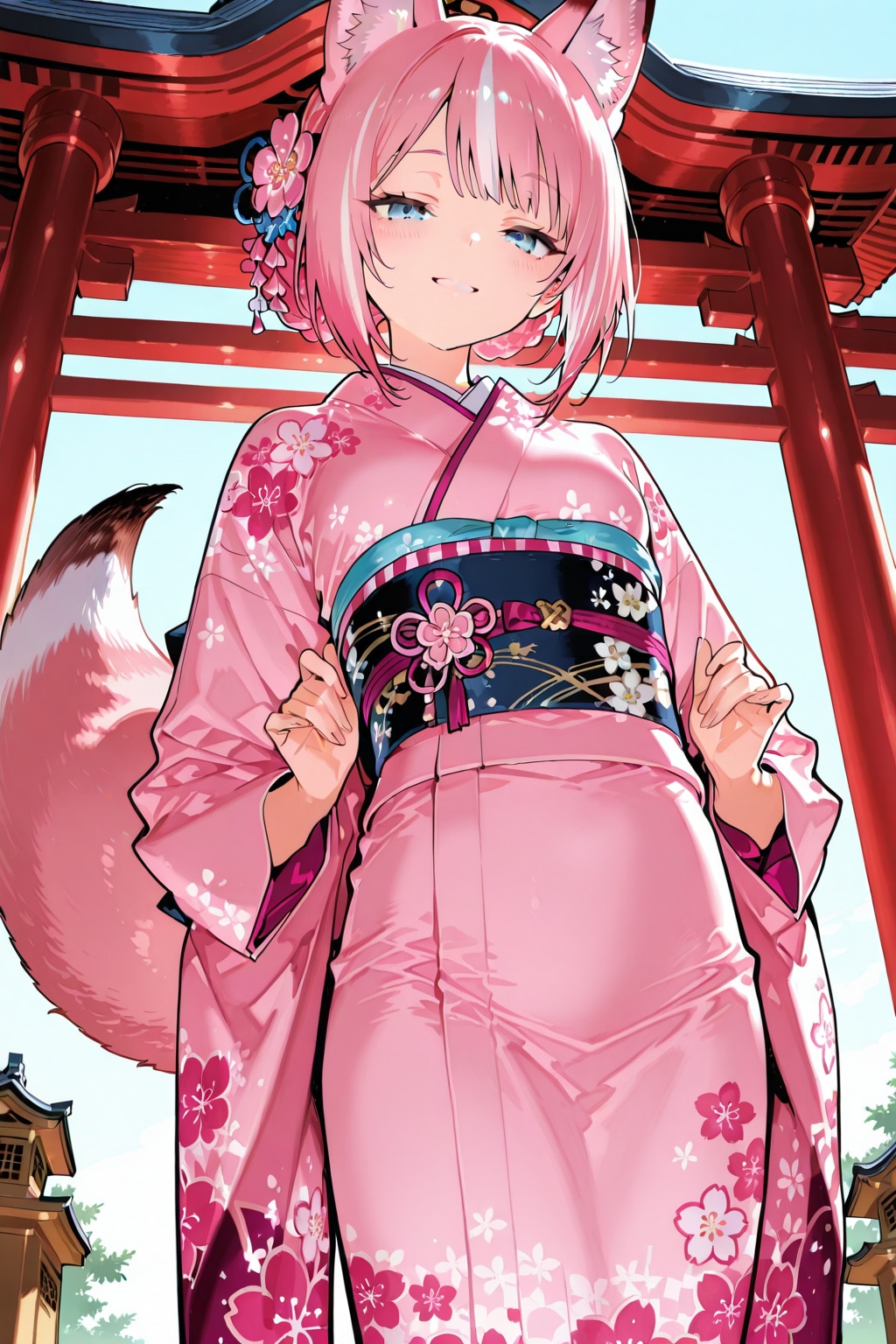桜火様、ピンクの着物姿🌸 | の人気AIイラスト・グラビア
