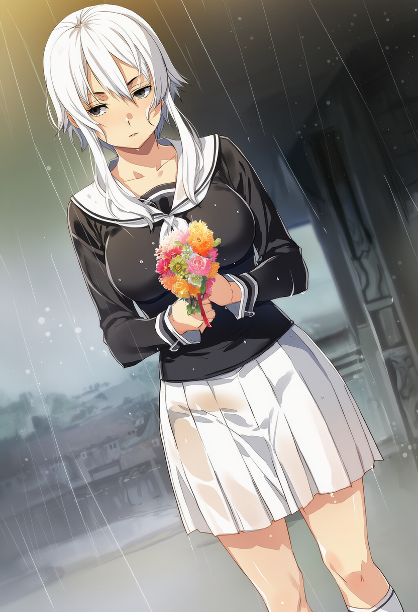 雨の中のブーケ