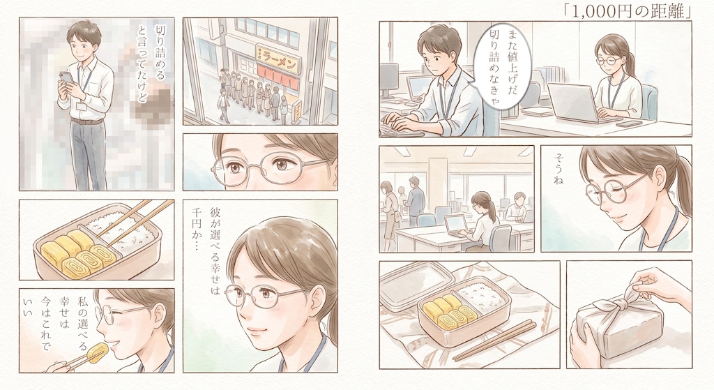 #018 空を飛ぶ鳥のように／1,000円の距離　★AI併用作品★