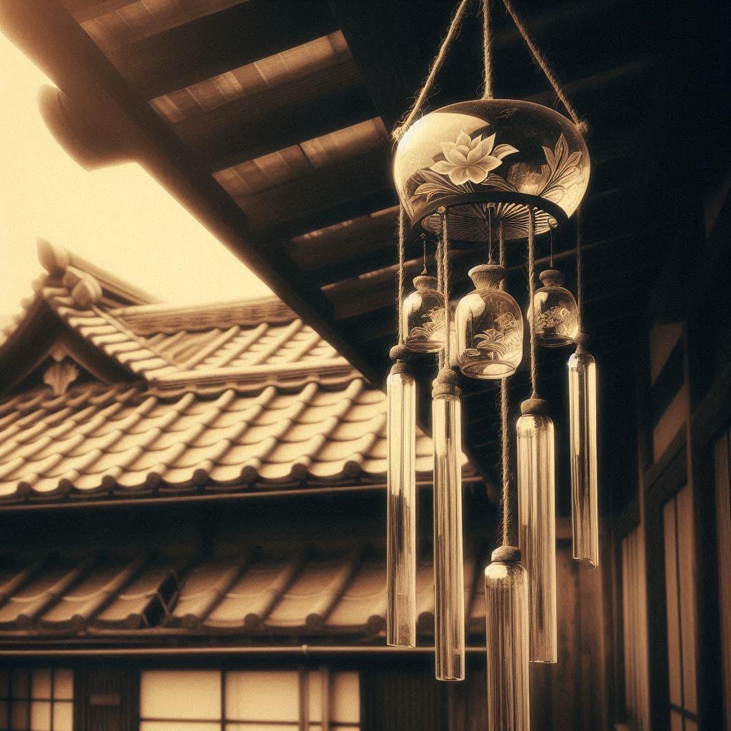 ガラスの風鈴　セピア写真