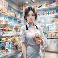 アイスクリーム店　店員さんの愛ちゃん 10枚目