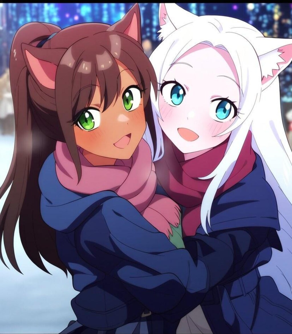 冬　ミコッテ2人