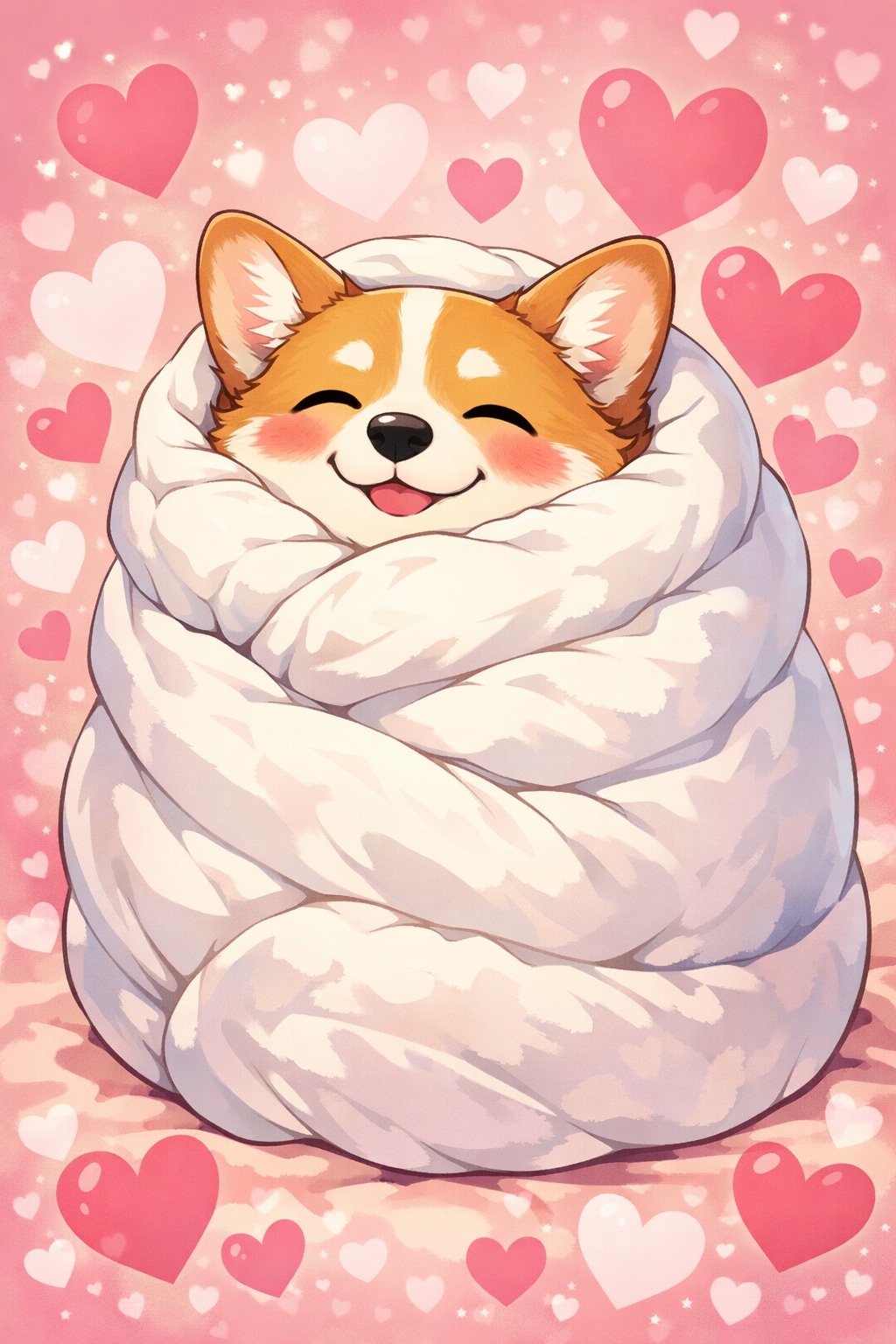 【動物】布団に巻かれたコギたん