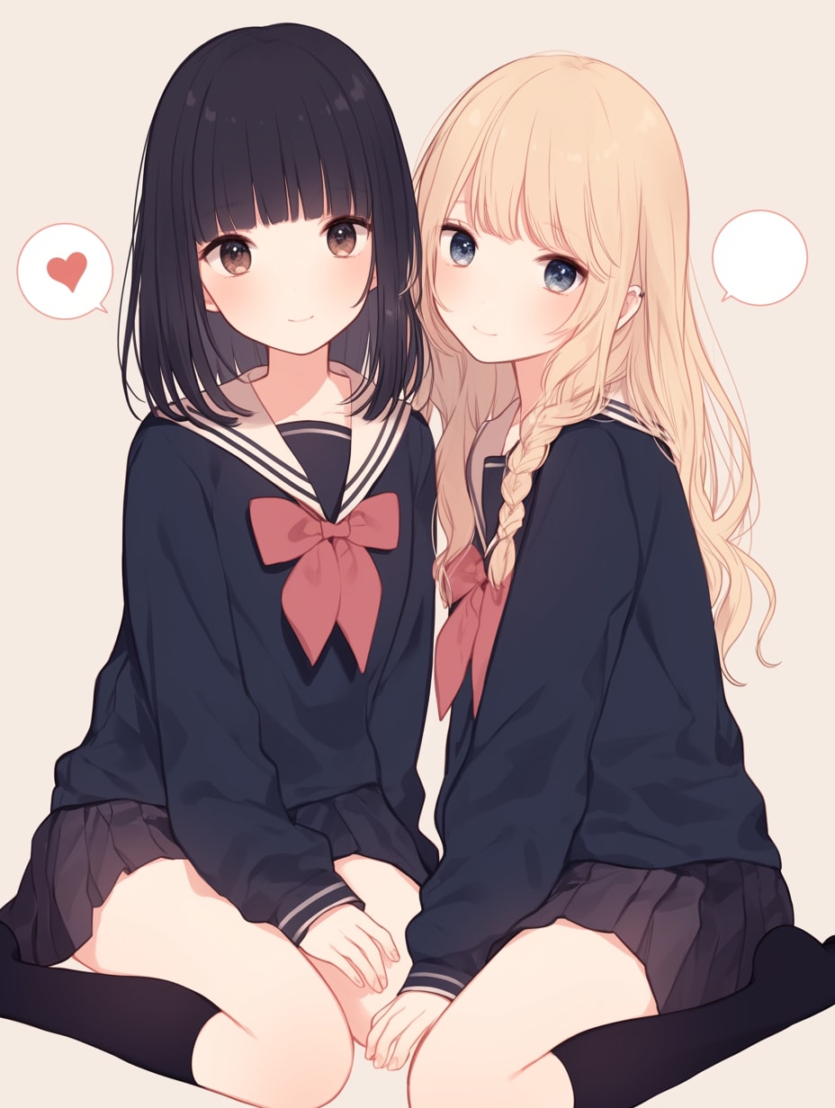 二人のJK163 | の人気AIイラスト・グラビア