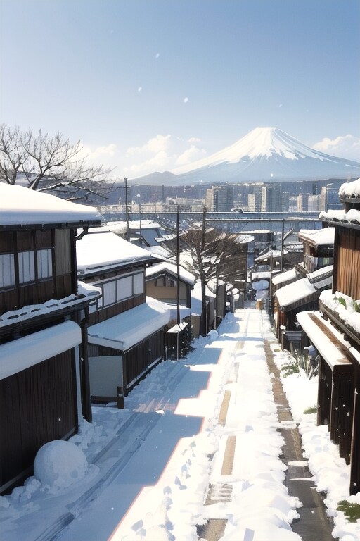 横浜港雪景色