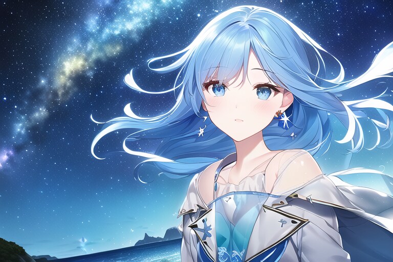 青髪の女の子