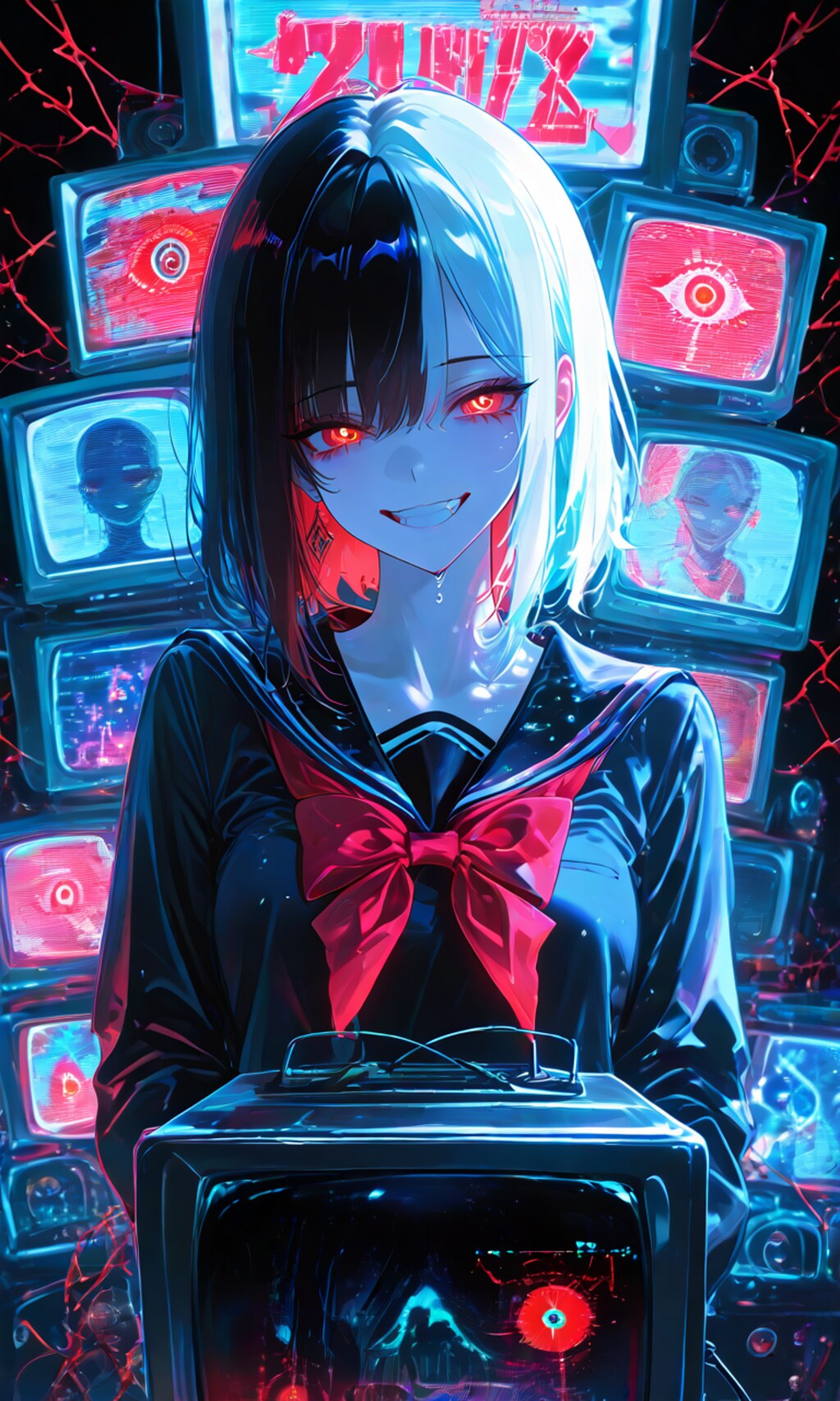 いつも観てるよ│ブラウン管│女子高生│狂気│デジタル化