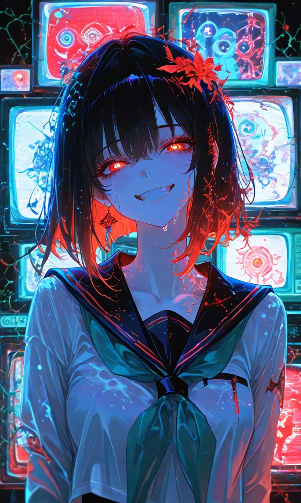 いつも観てるよ│ブラウン管│女子高生│狂気│デジタル化