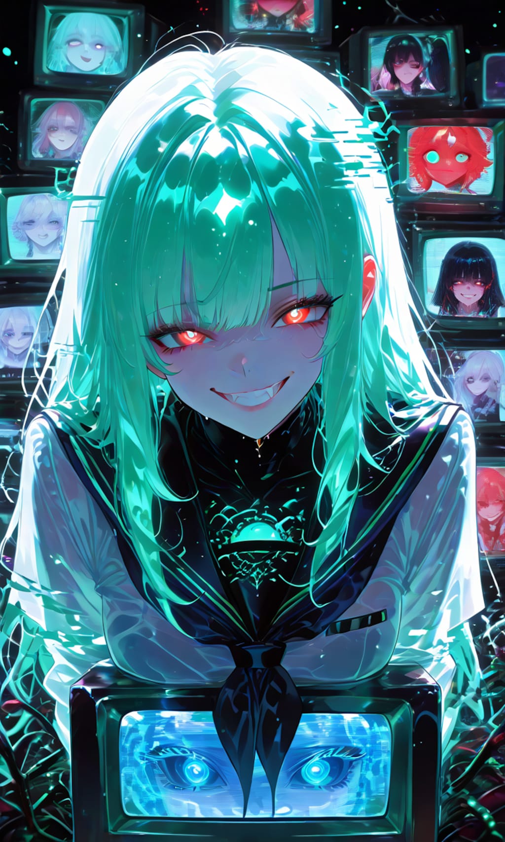 いつも観てるよ│ブラウン管│女子高生│狂気│デジタル化